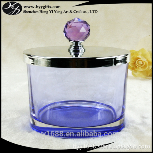large purple colored glass candle tumblers for 3-wick candles